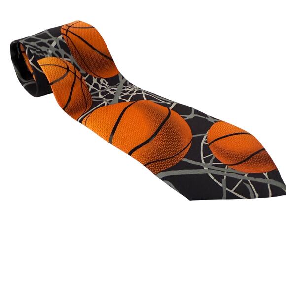 Three Rooker Basketball Zone Necktie Basketball Sports Fan Gift Licensed Signed - Picture 1 of 7